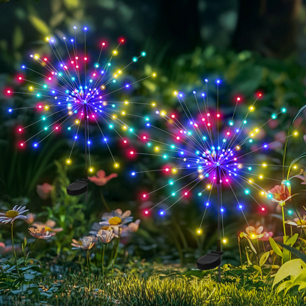 PEVOROS Solar Firework Fairy Garden Lights Outdoor, Colorful(2&4&6&8Pack)